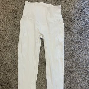 LULULEMON fast and free white leggings size 4